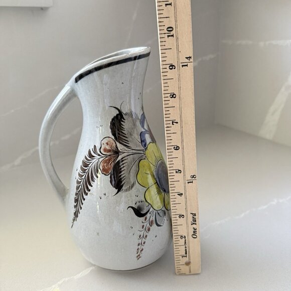 Vintage Tonala Mexican Folk Art Pottery Pitcher Jug Decorative Jalisco Signed - Picture 7 of 10